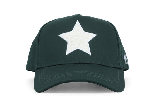 Vintage Havana Trucker Hat for Women – Forest Green Adjustable Cap – Pearl Star
