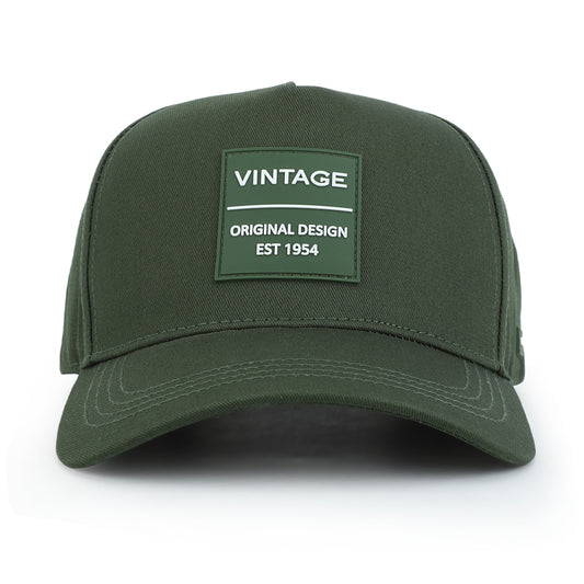 Vintage Havana Trucker Hat for Men & Women – Olive Green Adjustable Cap – Vintage Logo Patch