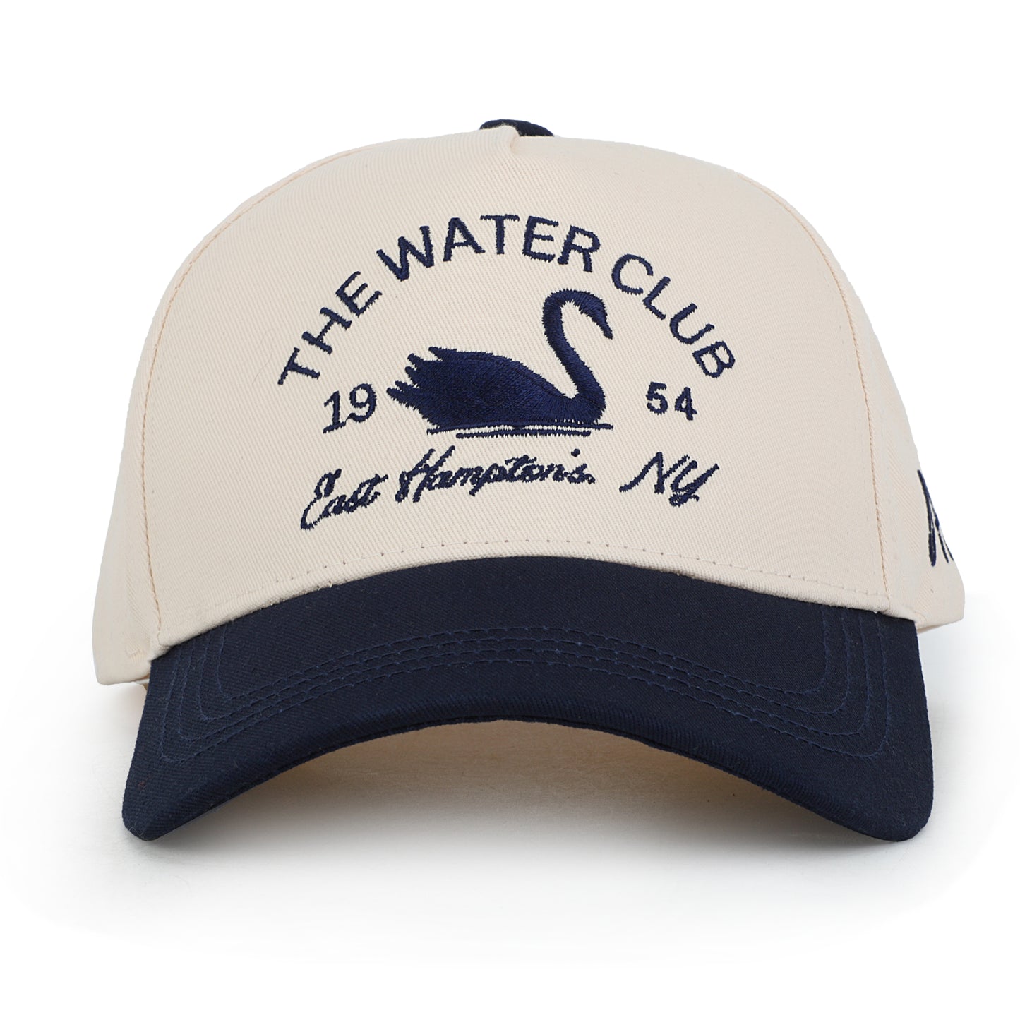 Vintage Havana Trucker Hat for Women & Men – Navy & Tan Adjustable Cap – Embroidered "The Water Club"