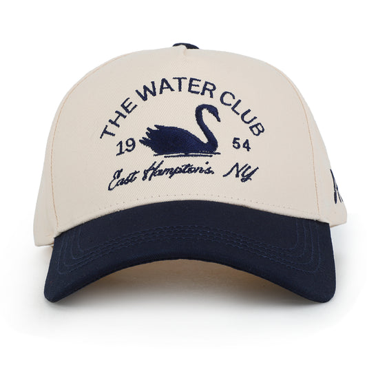 Vintage Havana Trucker Hat for Women & Men – Navy & Tan Adjustable Cap – Embroidered "The Water Club"