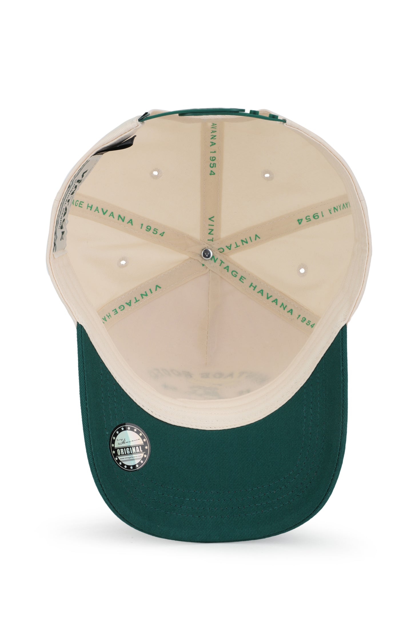 Vintage Havana Trucker Hat for Women & Men – Green & Tan Adjustable Cap – Embroidered "Vintage Rodeo"