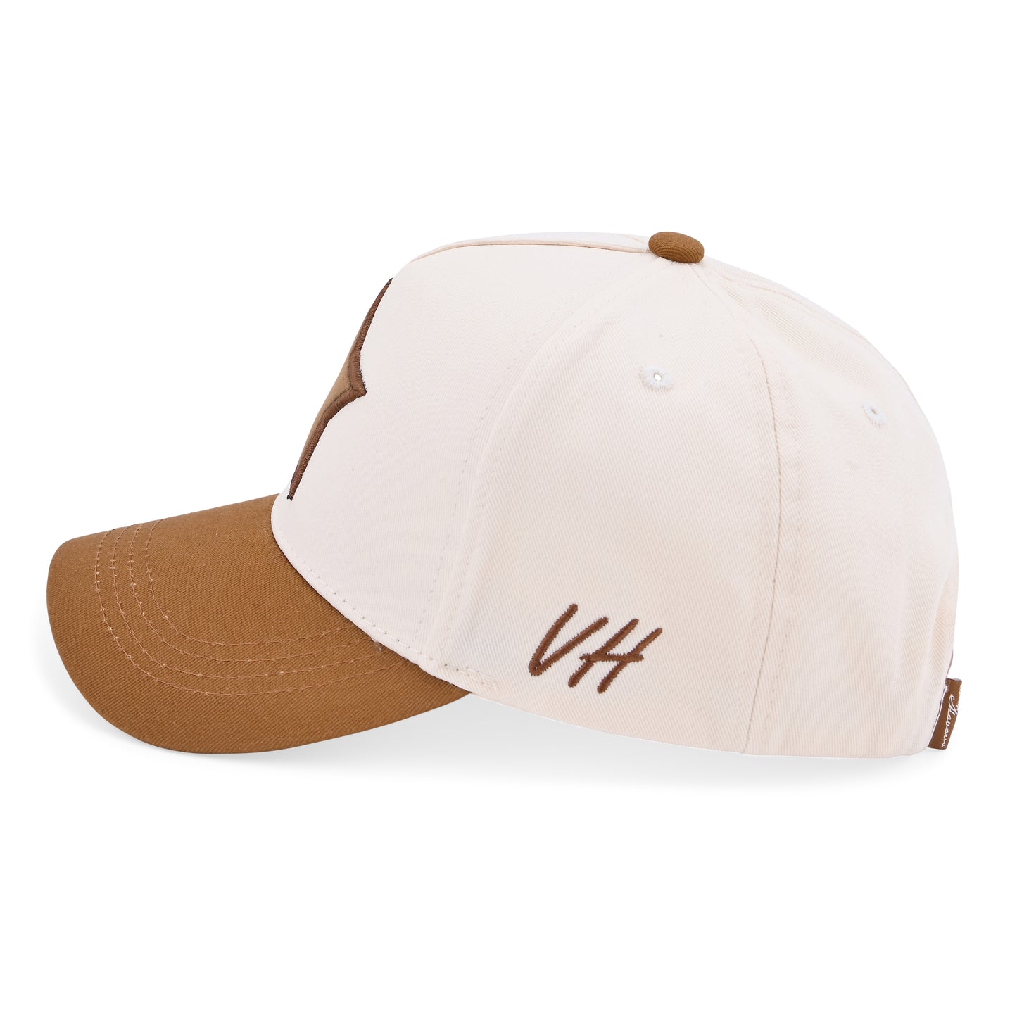 Vintage Havana Trucker Hat for Women & Men – Brown & Cream Adjustable Cap – Embroidered Star