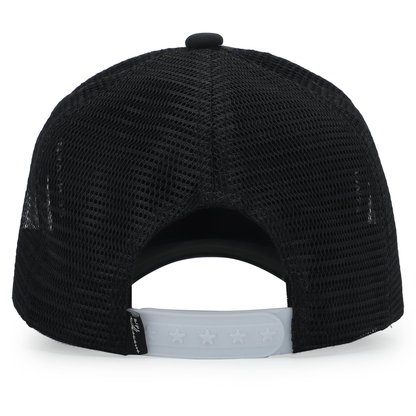 Vintage Havana Trucker Hat for Women & Men – Black Faux Nubuck Leather & Mesh Adjustable Cap with White Cracked Leather Star