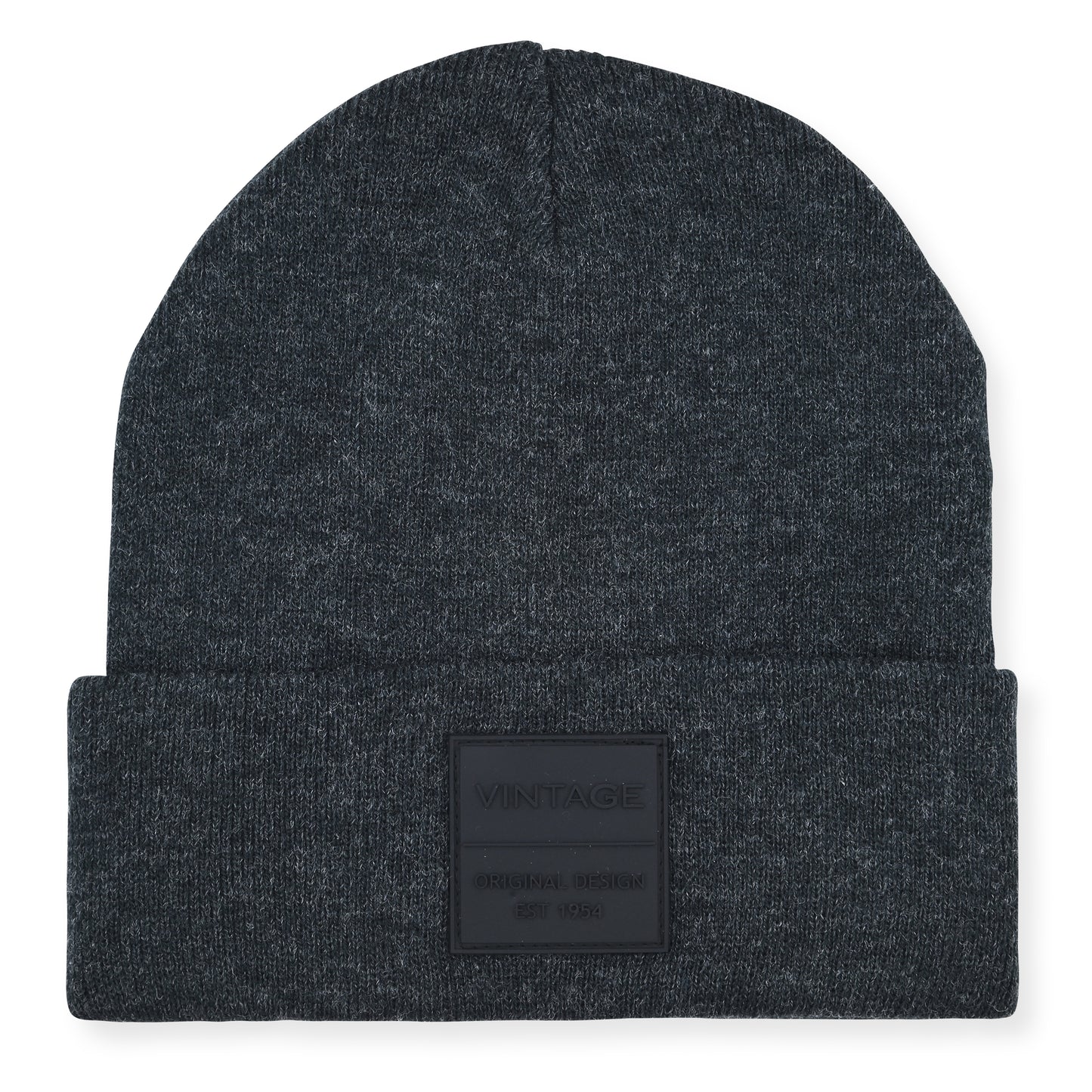 Vintage Havana Heather Grey Beanie for Women & Men | Thick Cuffed Knitted Winter Hat Beanies Unisex Skull Caps| Vintage Logo Patch