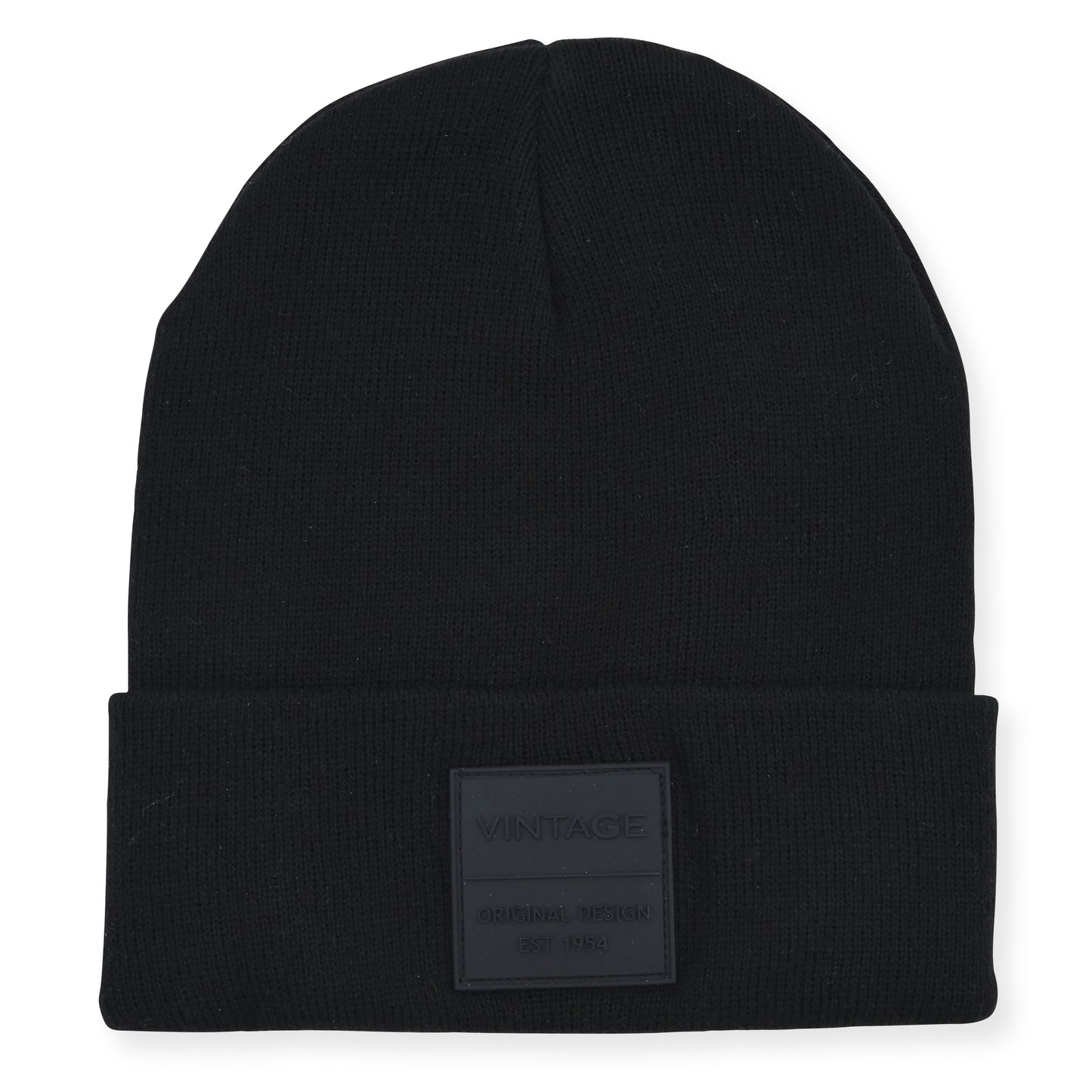 Vintage Havana Black Beanie for Women & Men | Thick Cuffed Knitted Winter Hat Beanies Unisex Skull Caps| Vintage Logo Patch