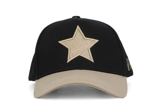 Vintage Havana Trucker Hat for Women & Men – Black & Khaki Adjustable Cap – Embroidered Star