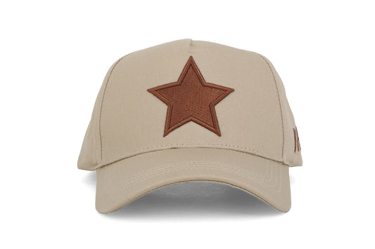 Vintage Havana Trucker Hat for Women & Men – Khaki & Brown Adjustable Cap – Embroidered Star
