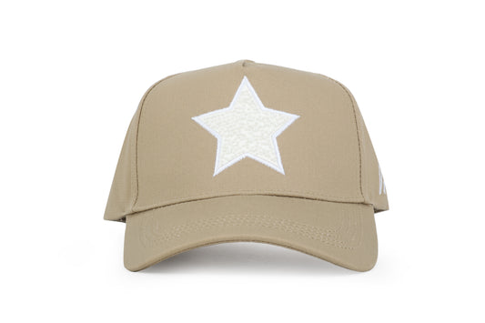 Vintage Havana Trucker Hat for Women  – Khaki Adjustable Cap – Pearl Star