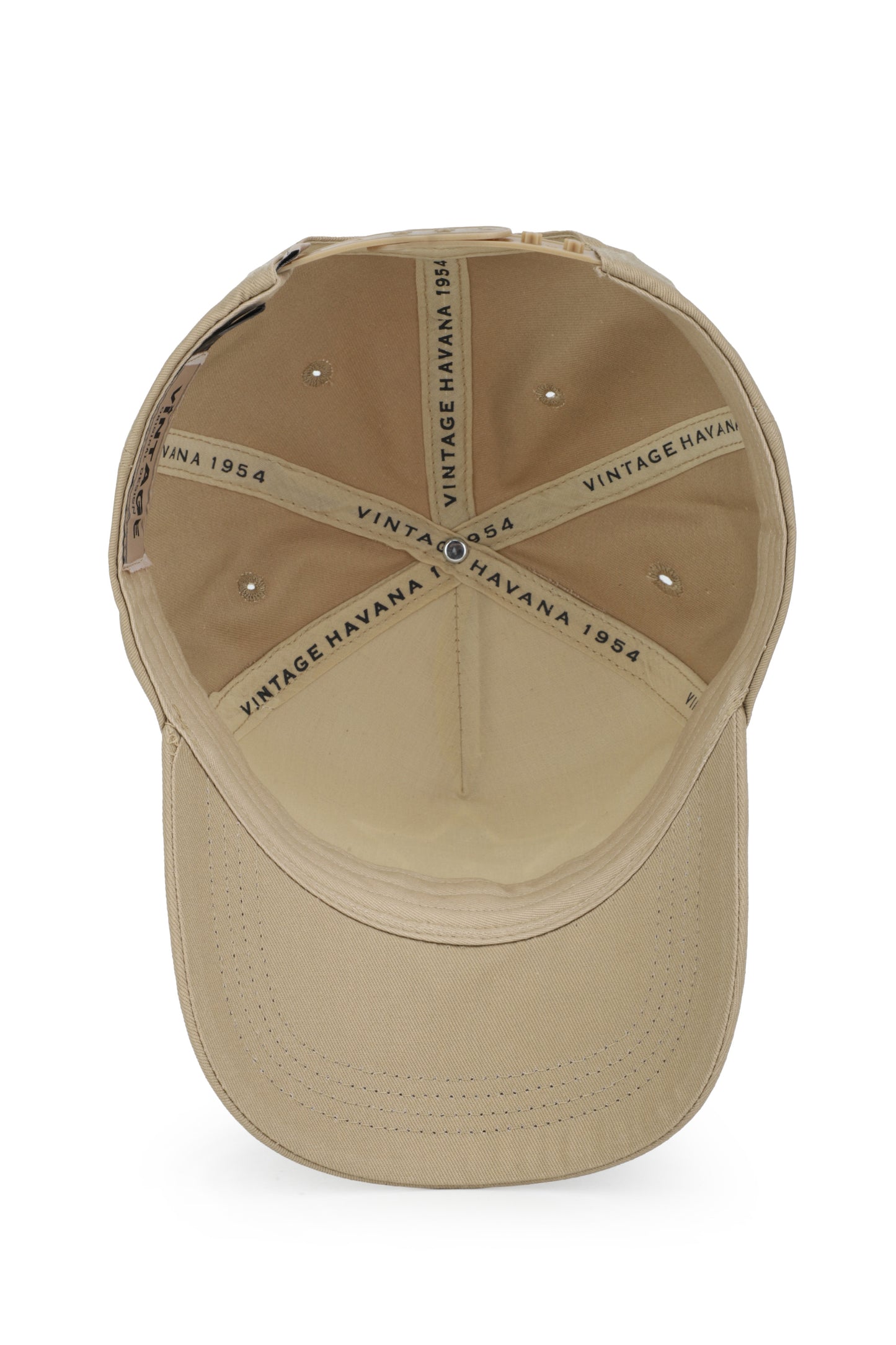 Vintage Havana Trucker Hat for Women  – Khaki Adjustable Cap – Pearl Star