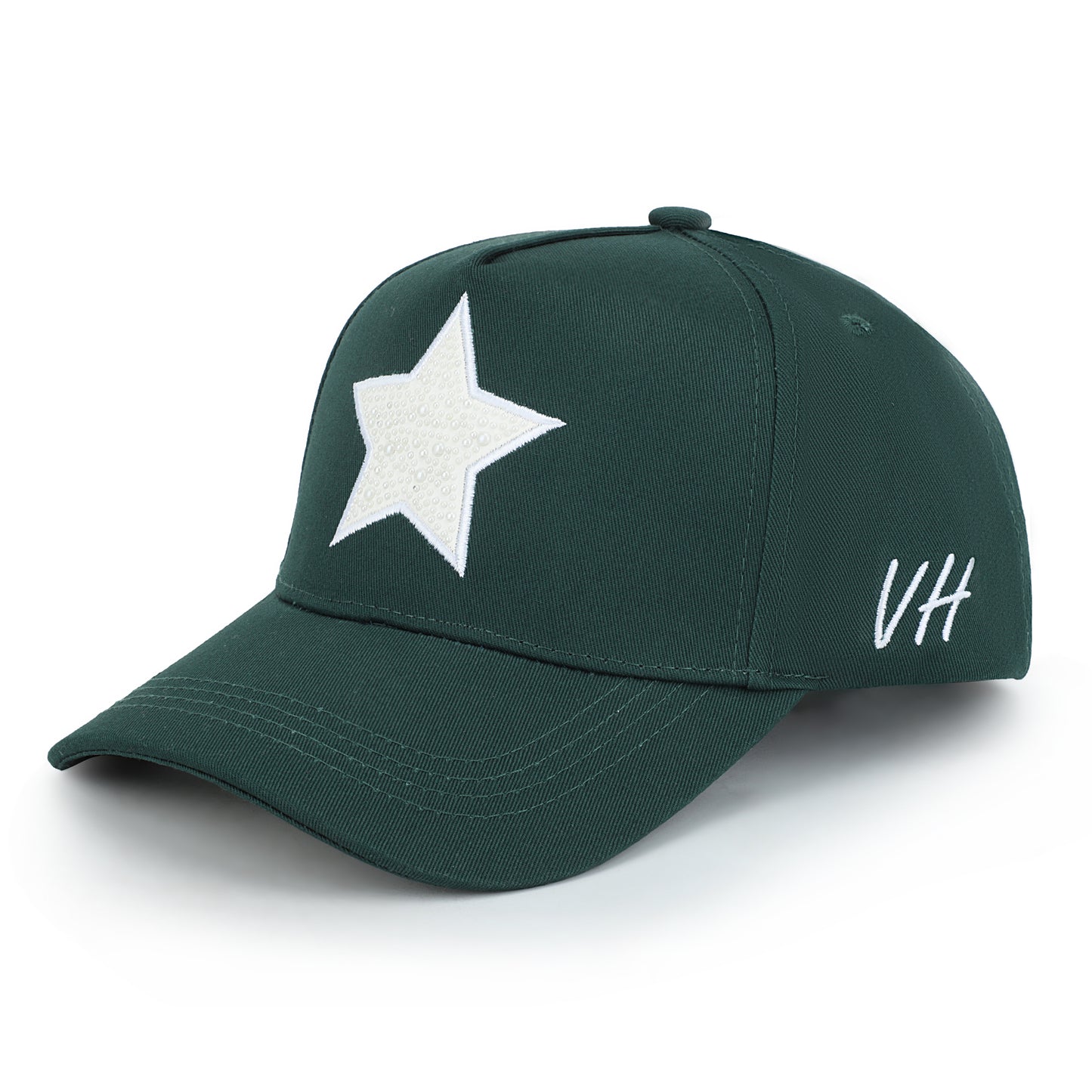 Vintage Havana Trucker Hat for Women  – Forest Green Adjustable Cap – Pearl Star