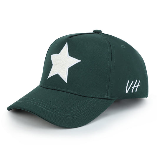 Vintage Havana Trucker Hat for Women  – Forest Green Adjustable Cap – Pearl Star