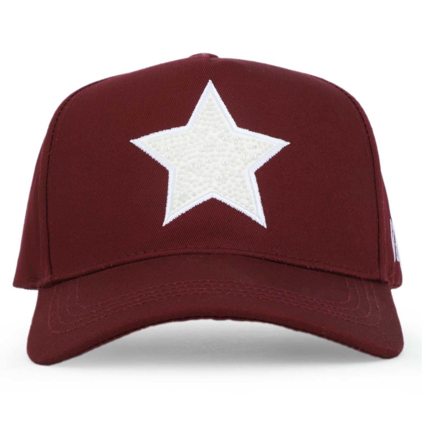 Vintage Havana Trucker Hat for Women  – Maroon Adjustable Cap – Pearl Star