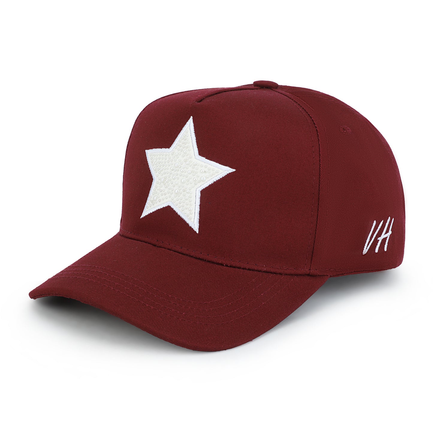 Vintage Havana Trucker Hat for Women  – Maroon Adjustable Cap – Pearl Star