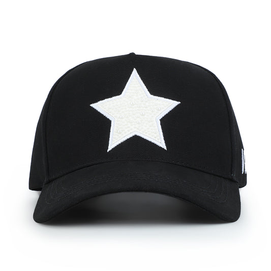 Vintage Havana Trucker Hat for Women  – Black Adjustable Cap – Pearl Star