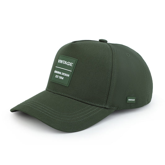 Vintage Havana Trucker Hat for Men & Women  – Olive Green Adjustable Cap – Vintage Logo Patch