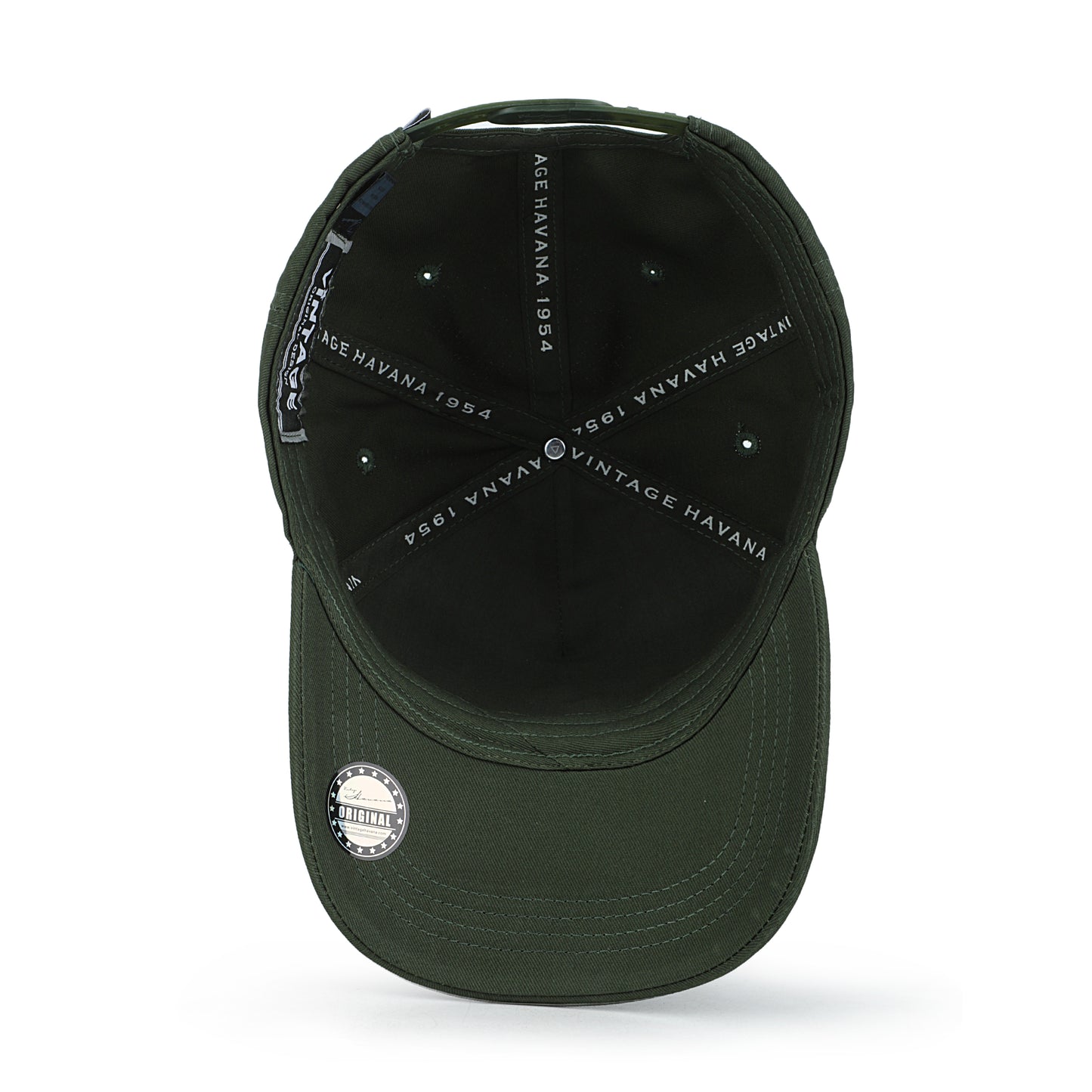 Vintage Havana Trucker Hat for Men & Women  – Olive Green Adjustable Cap – Vintage Logo Patch