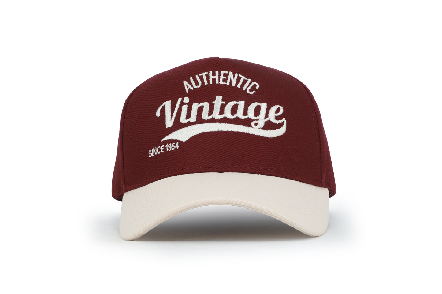 Vintage Havana Trucker Hat for Women & Men – Maroon & Tan Adjustable Cap – Embroidered "Authentic Vintage""