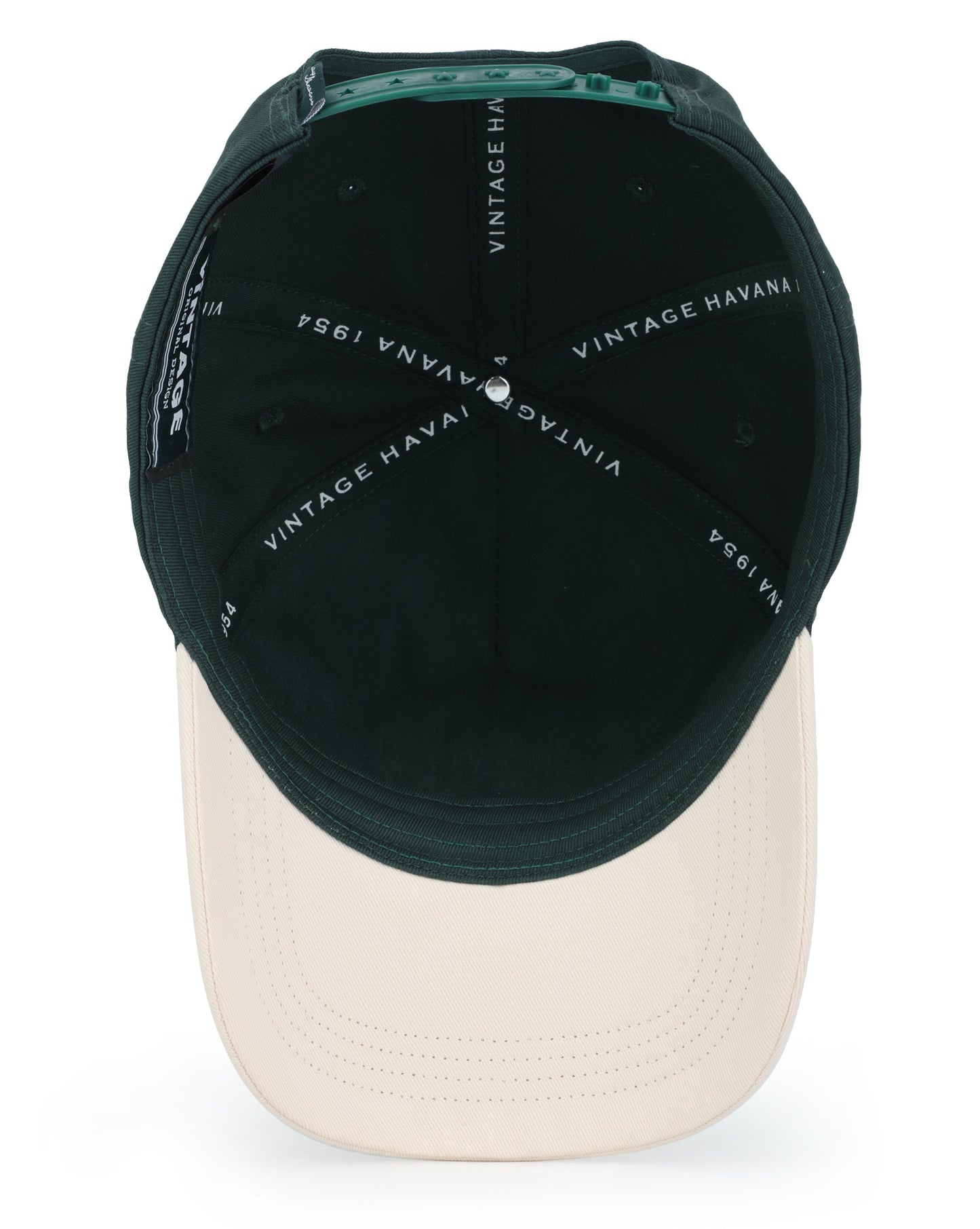Vintage Havana Trucker Hat for Women & Men – Green & Tan Adjustable Cap – Embroidered "Authentic Vintage Merchandise"