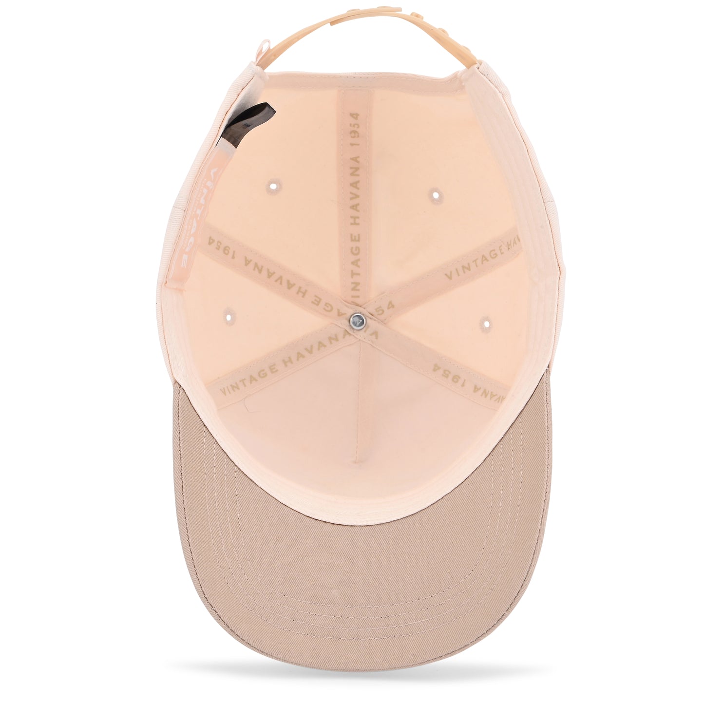 Vintage Havana Trucker Hat for Women – Khaki & Tan Adjustable Cap – Pearl Star