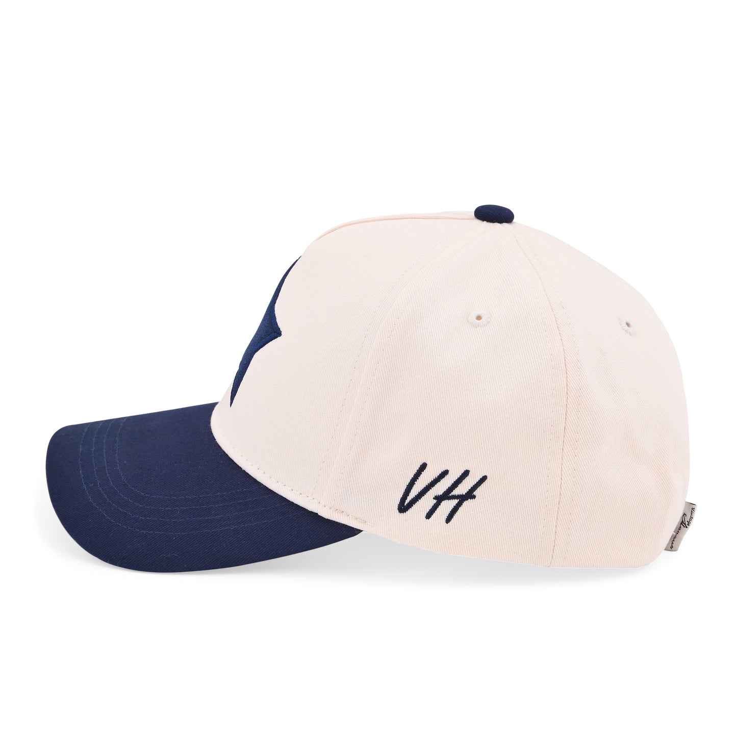 Vintage Havana Trucker Hat for Women & Men – Navy & Tan Adjustable Cap – Embroidered Suede Star