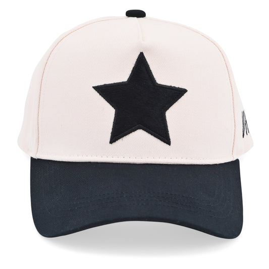 Vintage Havana Trucker Hat for Women & Men – Black & Tan Adjustable Cap – Embroidered Pony Hair Star