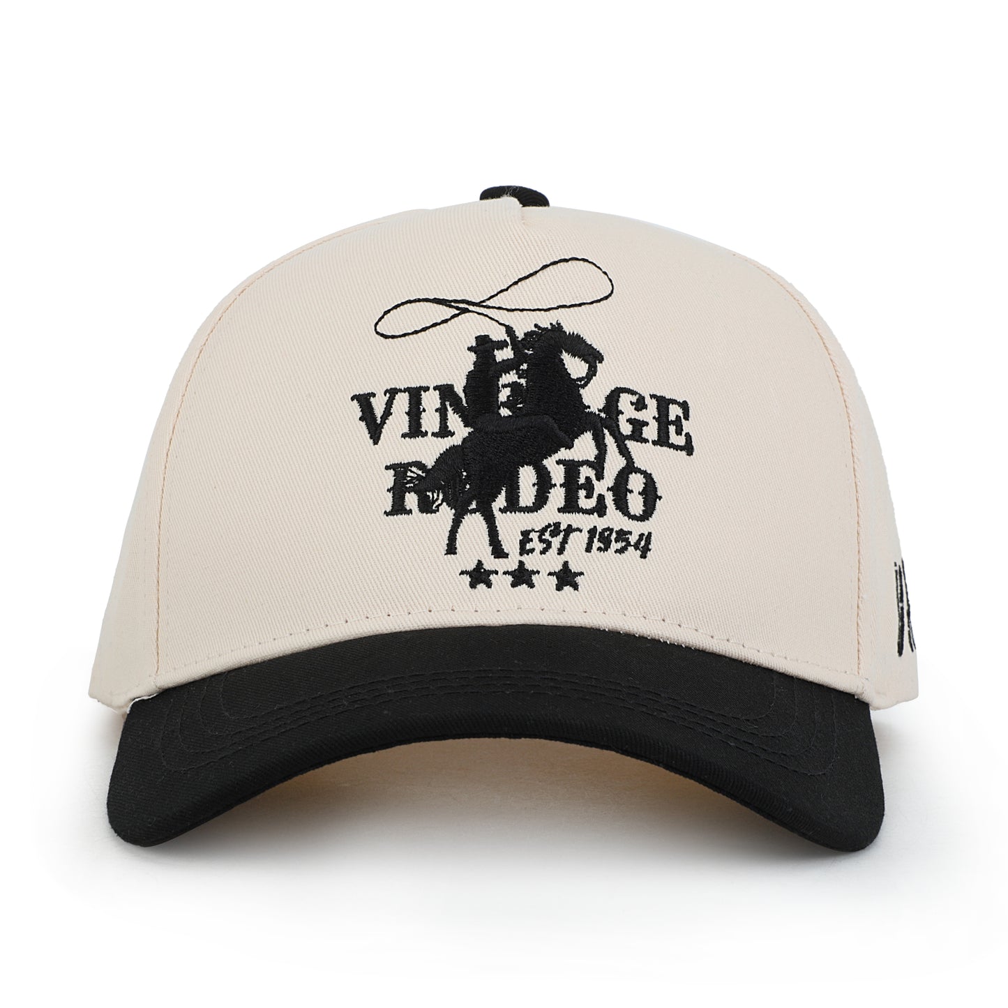 Vintage Havana Trucker Hat for Women & Men – Black & Tan Adjustable Cap – Embroidered "Vintage Rodeo"