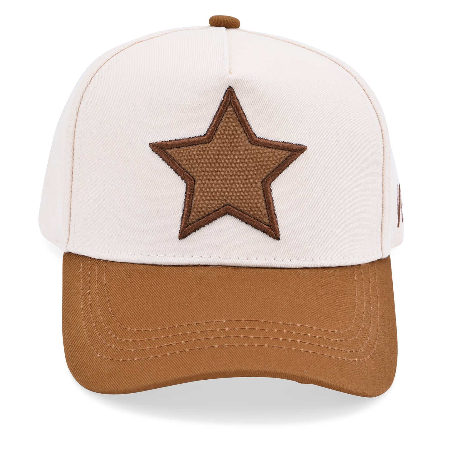 Vintage Havana Trucker Hat for Women & Men – Brown & Cream Adjustable Cap – Embroidered Star