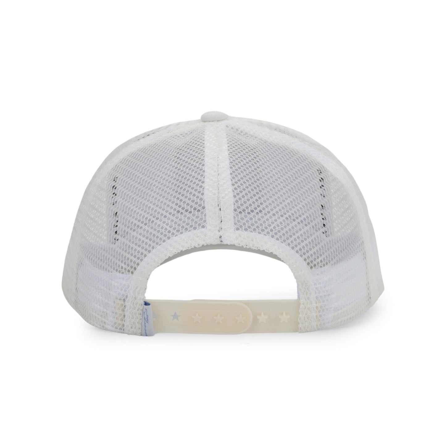 Vintage Havana Trucker Hat for Women – Off White Mesh & Canvas Adjustable Cap with Blue Suede Patch & Red Star